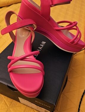 Cole Haan Hot Pink Strappy Platform Sandals